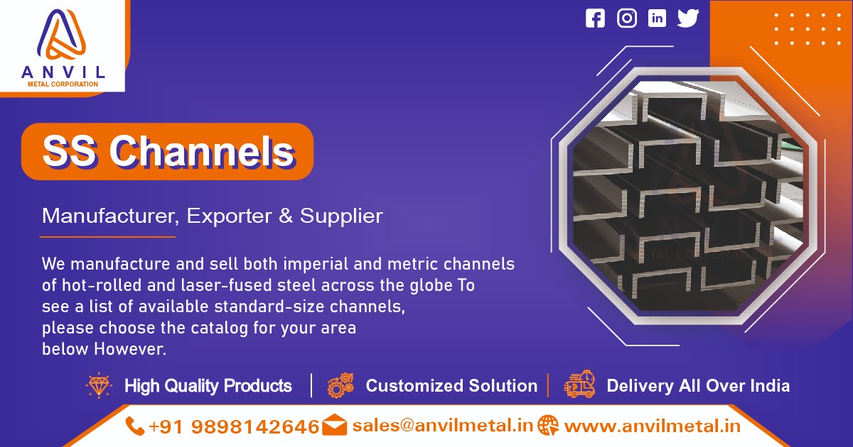 SS Channels Manufacturer in Ahmedabad, Gujarat, India