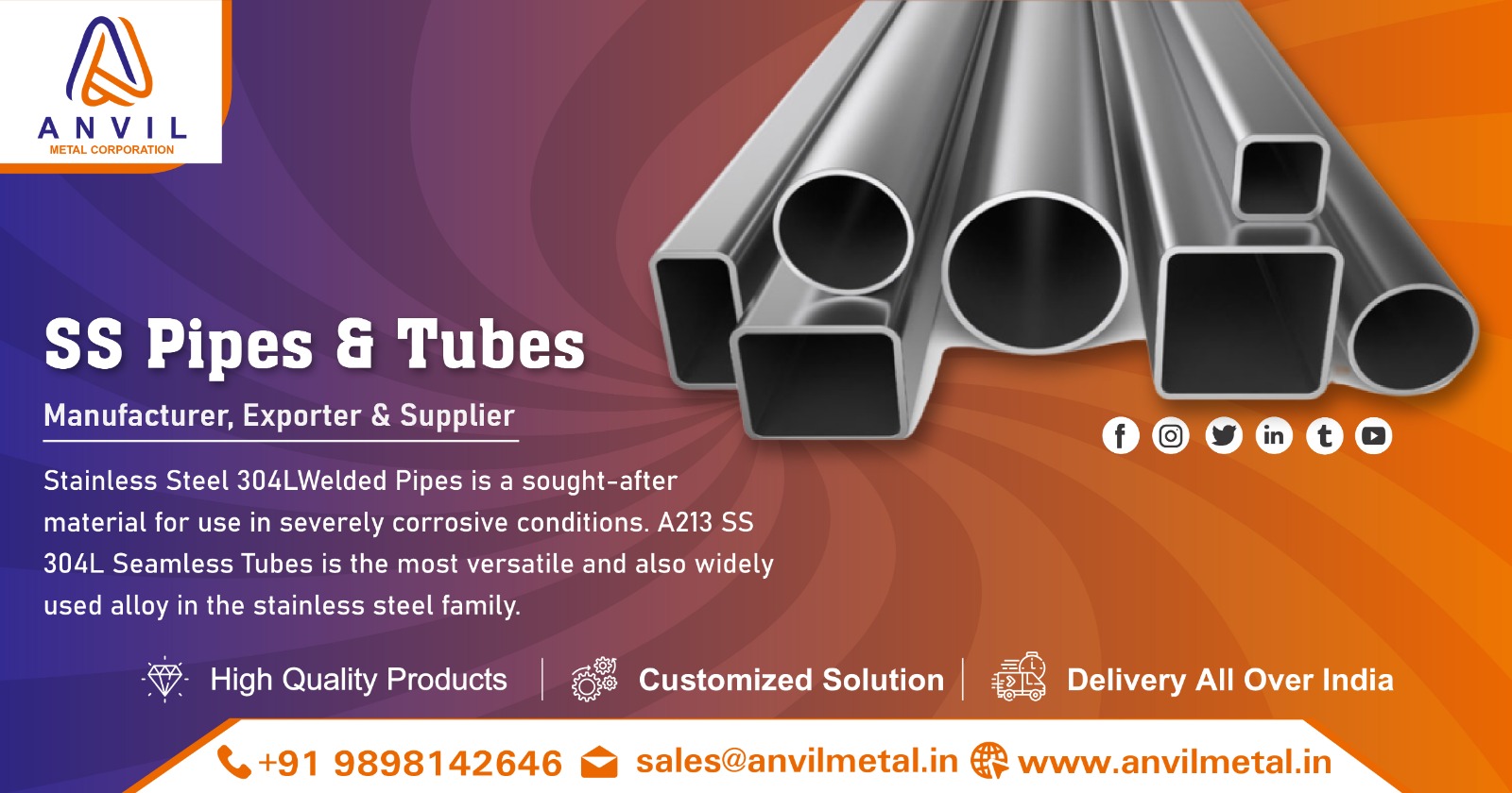 Supplier of SS Pipes & Tubes in India