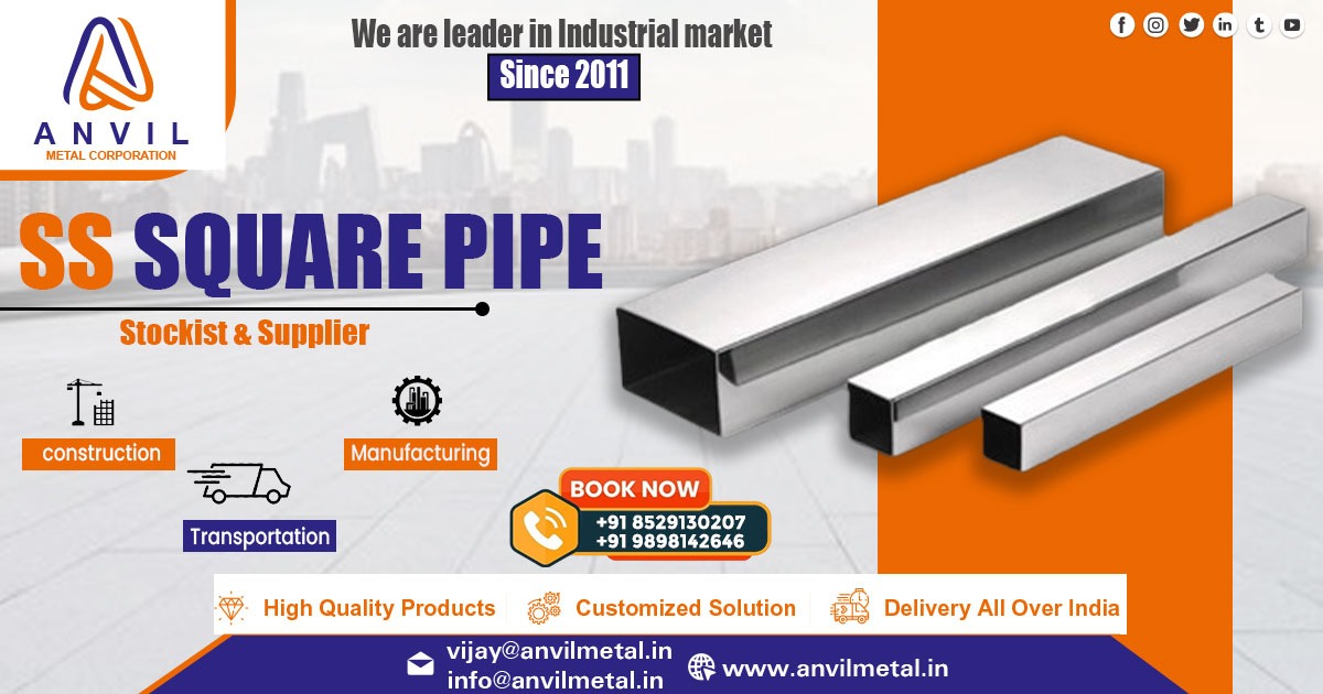 Stainless Steel Square pipe in Gujarat